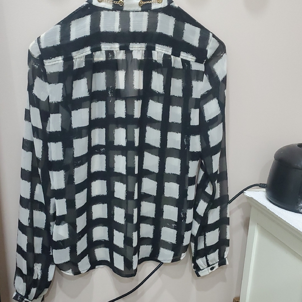 MICHAEL Michael Kors Monochrome Plaid Top